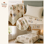 Surkhi Jaipur Safari Trails Kids Cotton Bedsheet Set – King