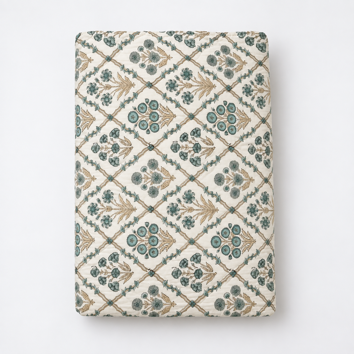 Sage Trellis Floral AC Quilt (Set) — King 108x108