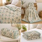 Sage Trellis Floral AC Quilt (Set) — King 108x108