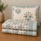 Sage Trellis Floral AC Quilt (Set) — King 108x108