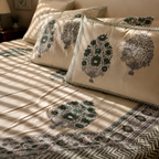 Surkhi Jaipur Hand Block Print Bageecha Bloom Cotton Bedsheet – King