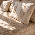 Surkhi Jaipur Hand Block Print Kamal Trails Cotton Bedsheet – King