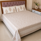 Surkhi Jaipur Hand Block Print Kamal Trails Cotton Bedsheet – King