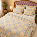 Yellow & Grey Moroccan Trellis AC Quilt Set — King 108x108